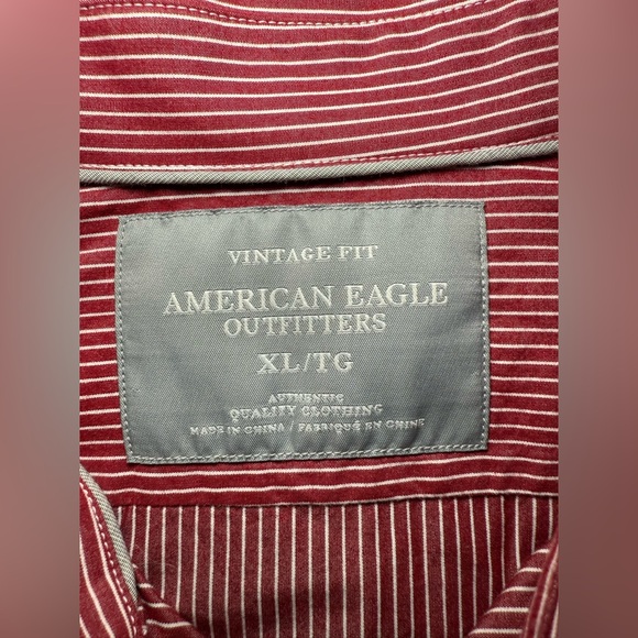 American Eagle Outfitter Button Down Shirt Men XL Vintage Fit Stripe Long Sleeve - Picture 2 of 11